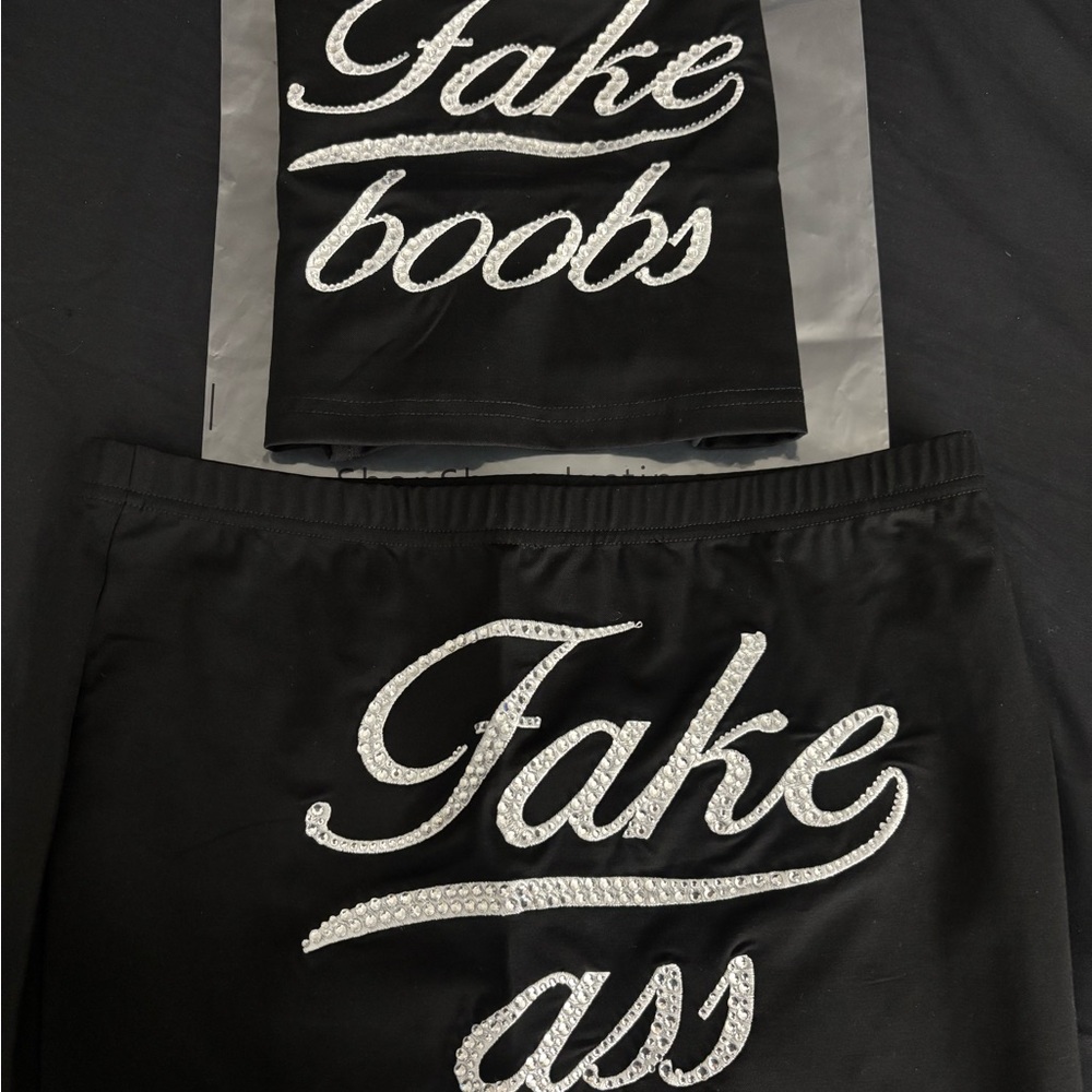 Bling Fake Skirt Set